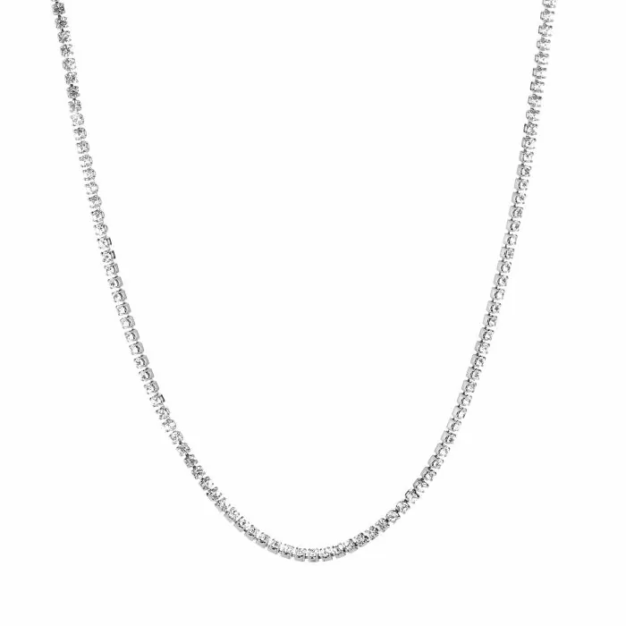 Ketting met Diamantjes Zilver