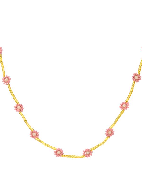 Ketting bloem roze